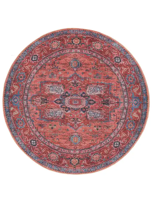 Rugvista essentialGeorgia Oriental - Rot / BlauBaumwollteppichRundØ 160 cm Neuheit