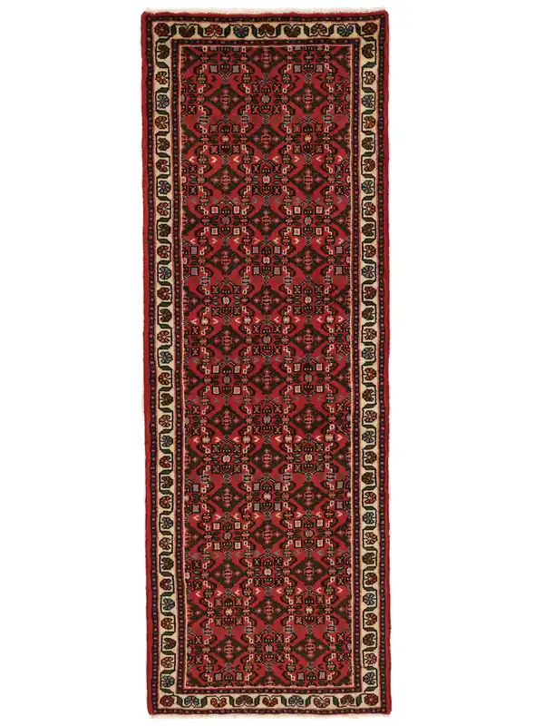 Sale AuthentischHosseinabad FineHandgeknüpftTeppichSchwarz / DunkelrotLäufer70 x 200 cm