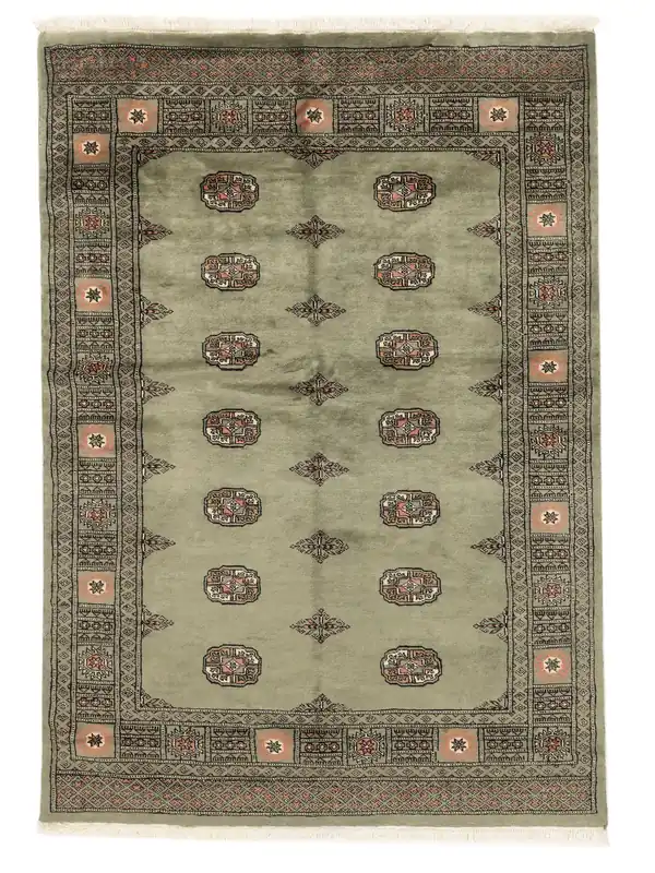 Begrenztes Angebot One-of-a-kindPakistan Buchara 3plyHandgeknüpftTeppichDunkelgelb / Braun138 x 196 cm