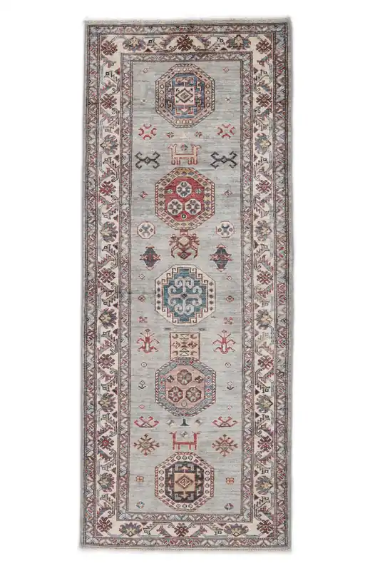 One-of-a-kindKazak ArianaHandgeknüpftTeppichGrau / DunkelrotLäufer83 x 208 cm Beliebt