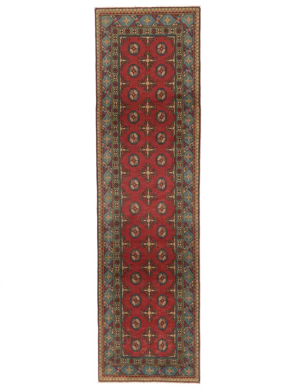 Markenprodukt AitoAfghan FineHandgeknüpftTeppichBraun / DunkelrotLäufer80 x 292 cm