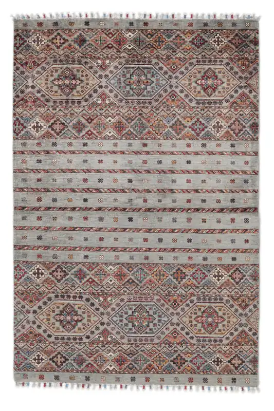 AuthentischShabarganHandgeknüpftTeppichBraun / Dunkelrot103 x 153 cm Neu