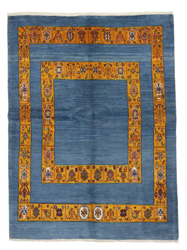 AuthentischLoribaftHandgeknüpftWollteppichDunkelblau / Braun172 x 228 cm Direktkauf
