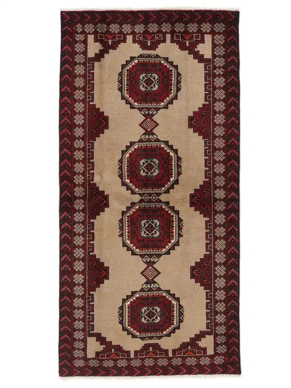 AutentikusBelutschHandgeknüpftTeppichSchwarz / Braun102 x 207 cm Preis Gesenkt