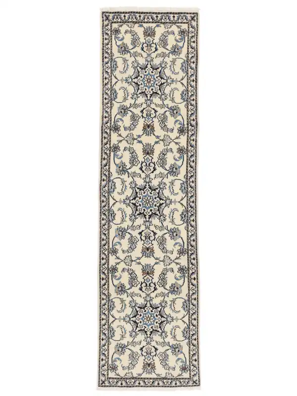 Neu AuthentischNainHandgeknüpftTeppichDunkelgrau / OrangeLäufer78 x 288 cm