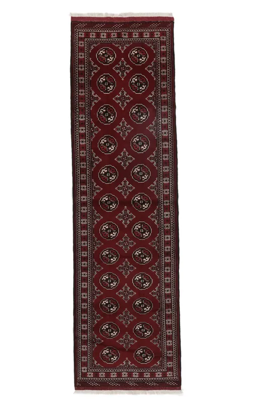 AuthentischTurkamanHandgeknüpftTeppichSchwarzLäufer86 x 290 cm Geprüft