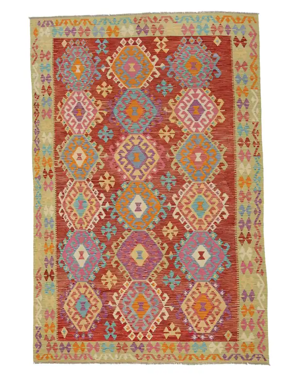 AuthentischKelim Afghan Old StilHandgewebtWollteppich189 x 290 cm Letzte Chance
