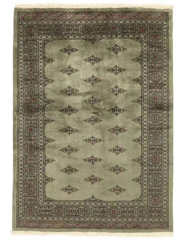 Preisreduziert AuthentischPakistan Buchara 3plyHandgeknüpftTeppichDunkelgelb / Schwarz139 x 194 cm