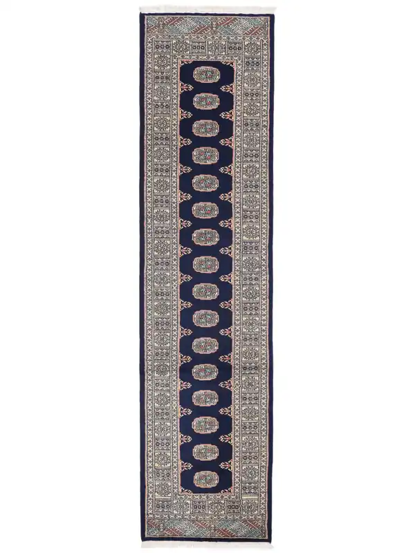 Heißes Angebot AuthentischPakistan Buchara 2plyHandgeknüpftTeppichBraun / SchwarzLäufer78 x 310 cm