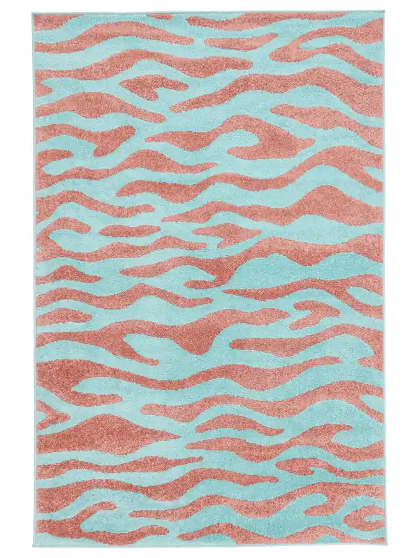 Rugvista essentialWoodcut - Rosa / TürkisTeppich100 x 160 cm Sonderangebot