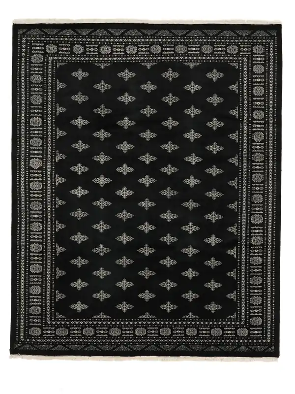 AutênticaPakistan Buchara 2plyHandgeknüpftTeppichSchwarz / Dunkelgrau248 x 307 cm Geprüft