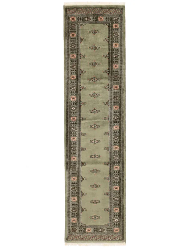 AitoPakistan Buchara 3plyHandgeknüpftTeppichDunkelgelb / BraunLäufer80 x 312 cm Abverkauf