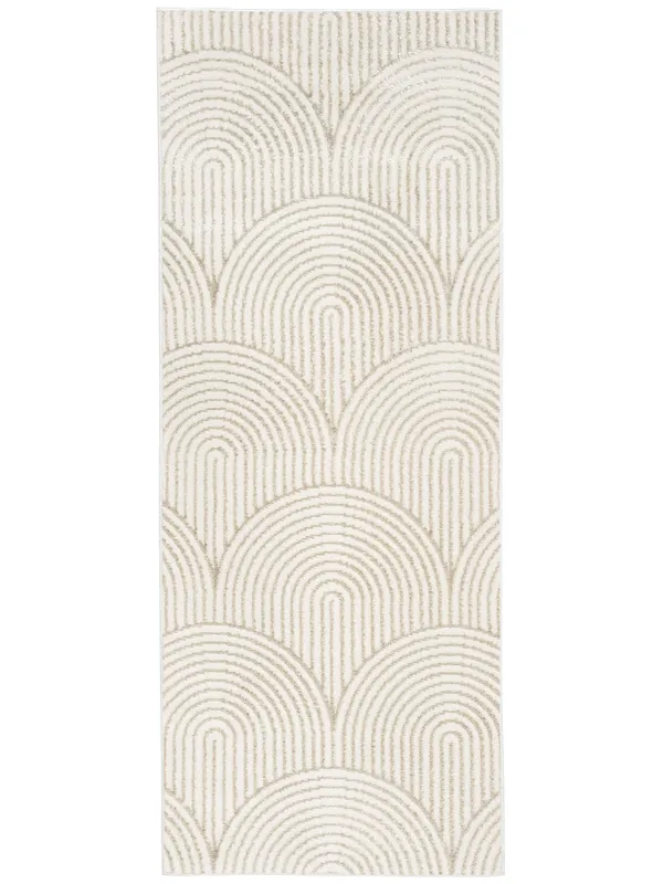 Rugvista essentialArt Deco - Weiß / HellbeigeTeppichLäufer80 x 200 cm Online Kaufen