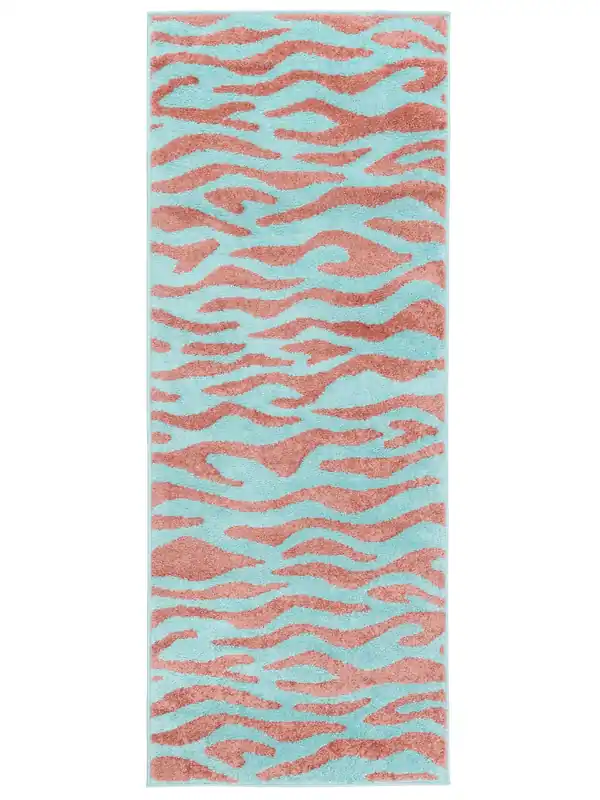 Neue Kollektion Rugvista essentialWoodcut - Rosa / TürkisTeppichLäufer80 x 200 cm