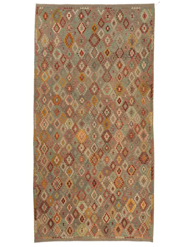 Saisonangebot AuthentischKelim Afghan Old StilHandgewebtWollteppich313 x 614 cm