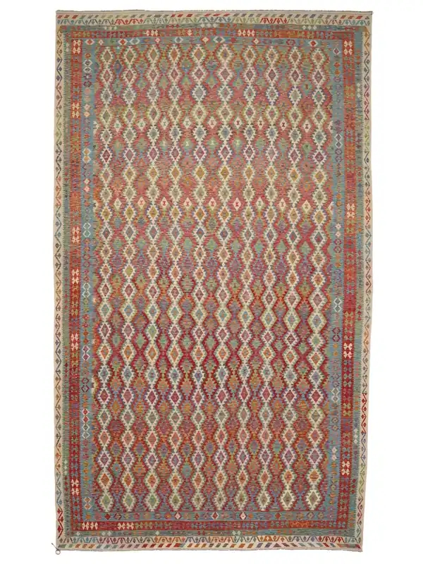 Sonderangebot AuthentischKelim Afghan Old StilHandgewebtWollteppich402 x 685 cm