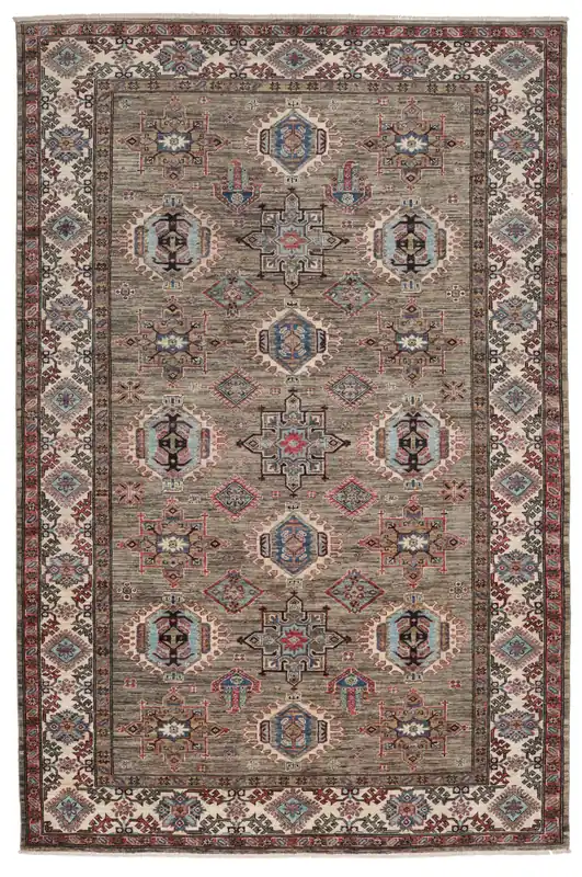 Beliebt EkteKazak ArianaHandgeknüpftTeppichBraun / Schwarz201 x 301 cm