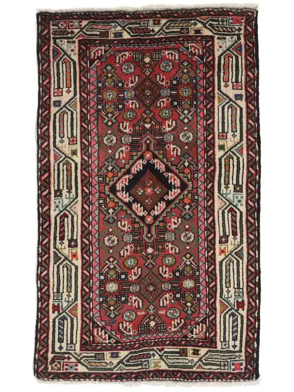 AutentycznyAsadabadHandgeknüpftTeppichSchwarz / Dunkelrot62 x 104 cm Neuheit