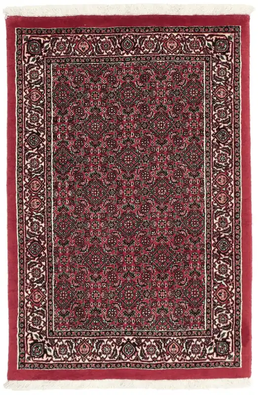 Bidjar mit SeideHandgeknüpftTeppichSchwarz / Dunkelrot70 x 105 cm Markenprodukt