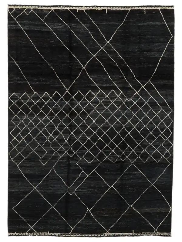 AutentycznyBerber StilHandgeknüpftTeppichSchwarz248 x 345 cm Sonderangebot