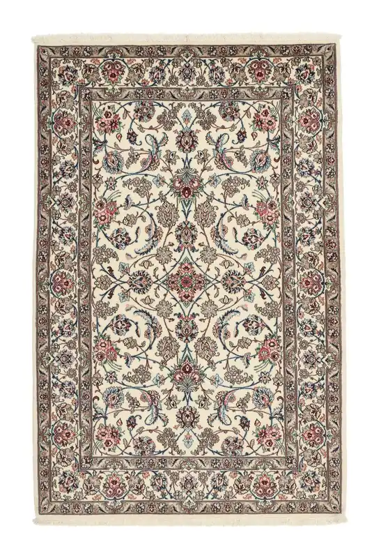 Heißes Angebot Isfahan SeidenketteHandgeknüpftTeppichBraun / Beige107 x 165 cm