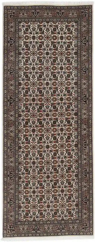 Nur Heute Täbriz 50 RajHandgeknüpftTeppichBraun / SchwarzLäufer80 x 208 cm