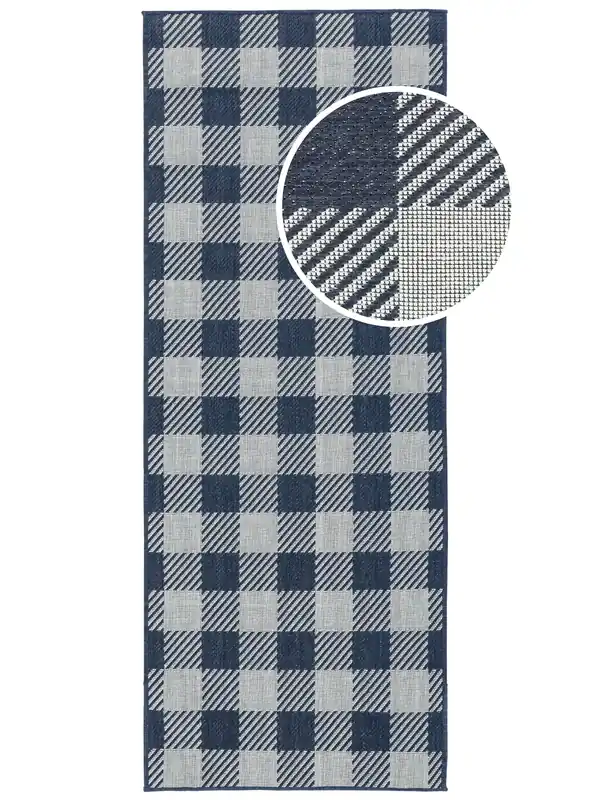 Saisonangebot Rugvista essentialGingham - Blau / WeißTeppichLäufer80 x 200 cm