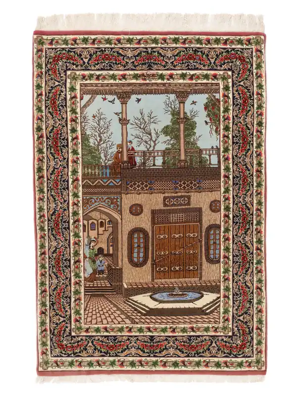 Preis Gesenkt Ghom Kork / SeideHandgeknüpftTeppichBraun / Schwarz129 x 197 cm