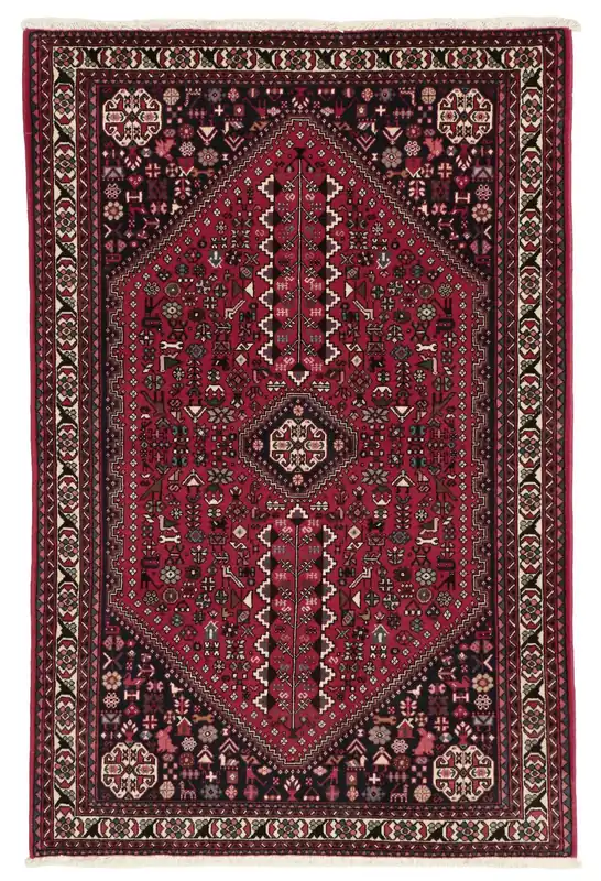 AbadehHandgeknüpftTeppichSchwarz / Dunkelrot100 x 155 cm Markenprodukt