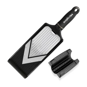 Microplane V-Hobel mit Julienneklingen-Einsatz 36 cm Speciality schwarz Neu
