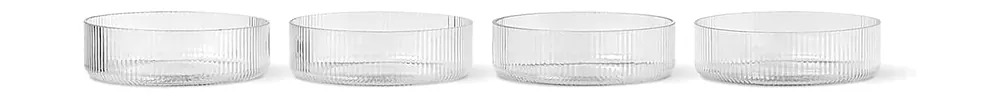 ferm LIVING Servierschüsseln 12,2 cm 4er-Set Ripple klar Heißes Angebot