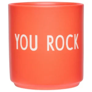 Aktuell Design Letters Becher 8 cm Favourite Fashion Colour You Rock terracotta