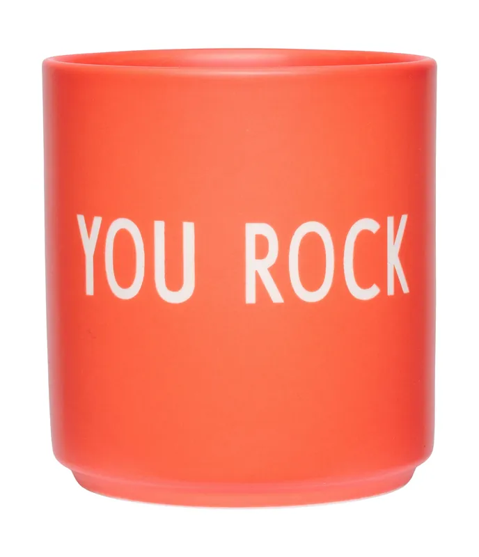 Aktuell Design Letters Becher 8 cm Favourite Fashion Colour You Rock terracotta