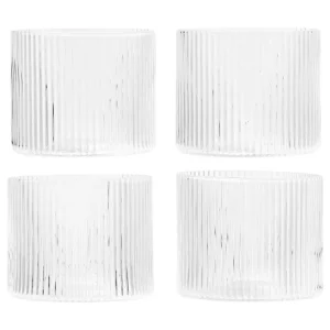 Sonderaktion ferm LIVING Glas 4er-Set Ripple klar