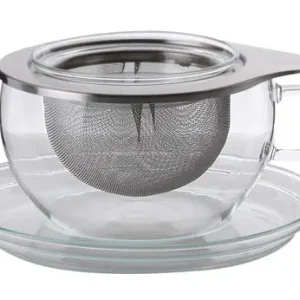 Trendglas Teetasse mit Edelstahlsieb 0,4 l Tea Time Ausverkauf