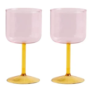 Hay Weinglas 2er-Set Tint pink/gelb Sonderangebot
