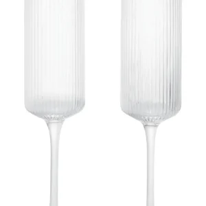Highlight ferm LIVING Champagnerflöte 2er-Set Ripple klar