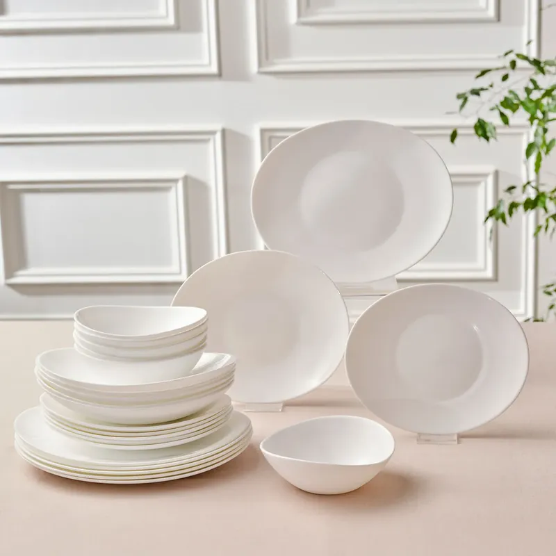 Direkt Vom Hersteller Karaca White Pure Opal Glas Tafelservice 24-teilig für 6 Personen