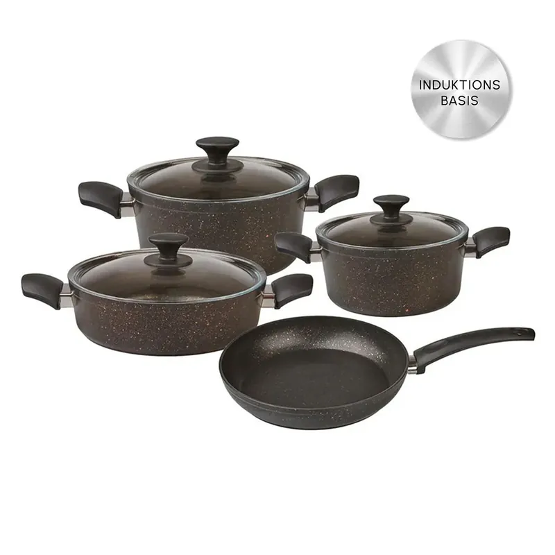 Neue Ware Karaca Biogranit Blackgold Induktions Kochtopfset, 7 teiliges
