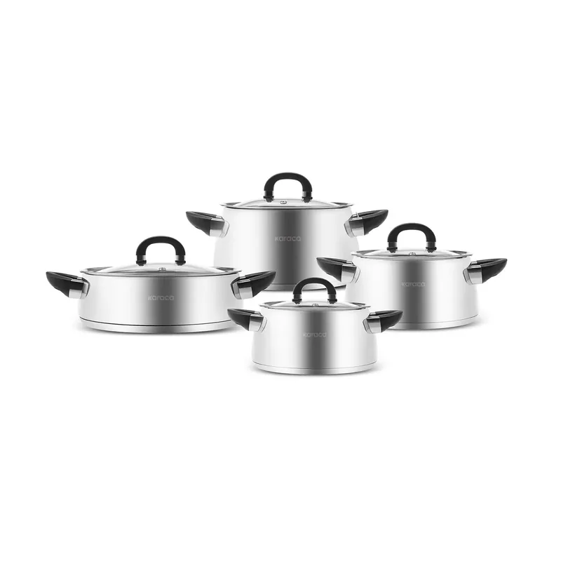 Karaca Tokyo New PowerSteel 316+ Stahl 8-teiliges Kochtopfset Preiswert