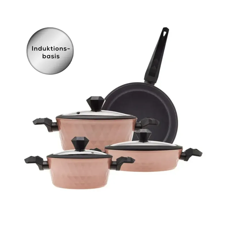 Online Kaufen Karaca Bio Diamond 7-teiliges Induktions Kochgeschirr-Set Rose Gold Antibakterieller Griff