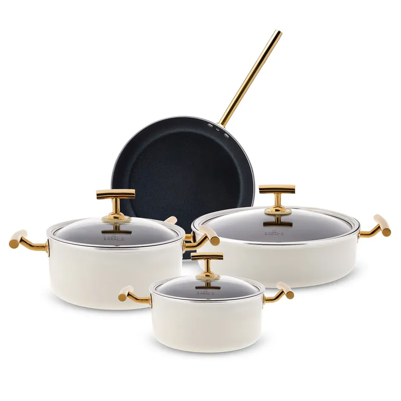 Sichere Zahlung Karaca Vanilla Gold 7-teiliges BioDiamond Kochgeschirr-Set