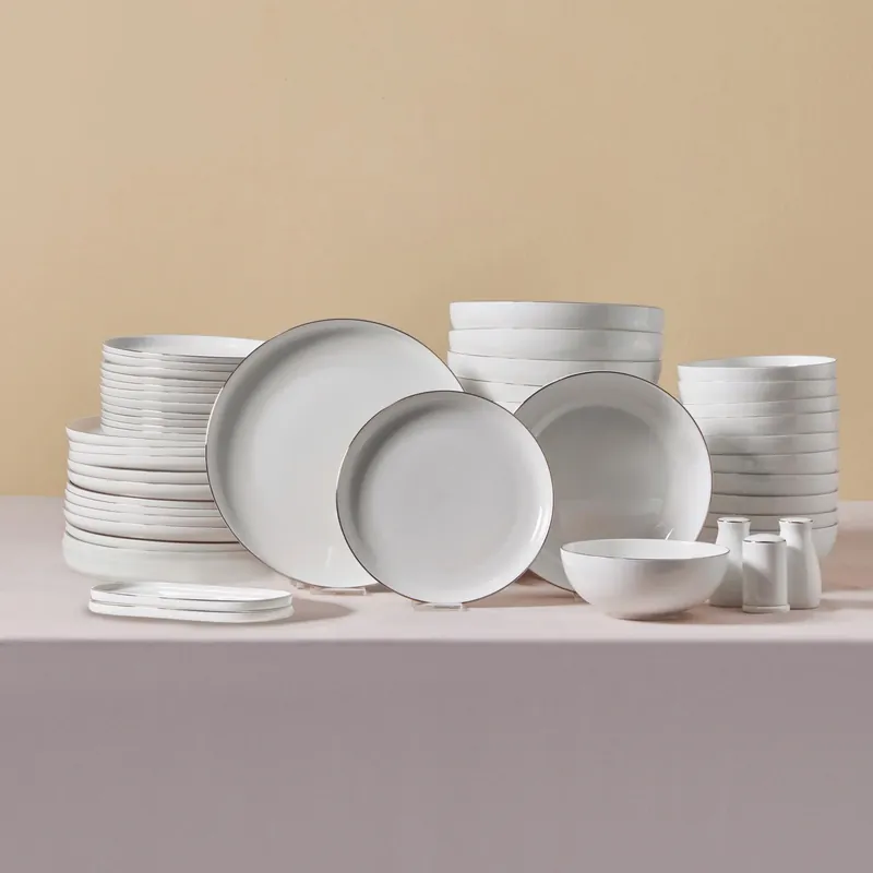 Aktuell Karaca Streamline Favaro 53-Teiliges 12-Personen Geschirrset Platin