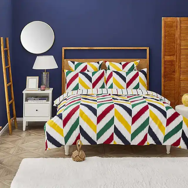 Nur Für Kurze Zeit Nautica Home Herring Bettbezug-Set aus 100 % Baumwolle, 200 × 200 cm, Weiß-Multicolor