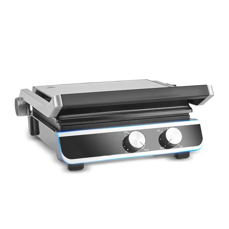 Karaca Nova Grill Kontaktgrill & Sandwich-Toaster aus Edelstahl mit Timer, 2000W, Inox, Kapazität für 6 Toastscheiben Direktkauf