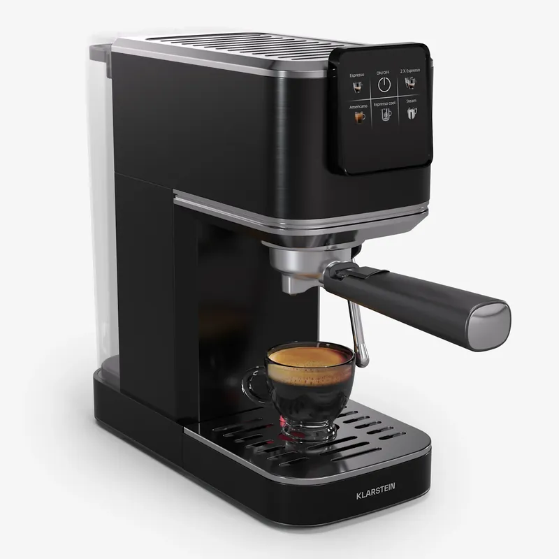 Top-Seller SteelPresso Touch 1350W 20bar Siebträgermaschine Schwarz