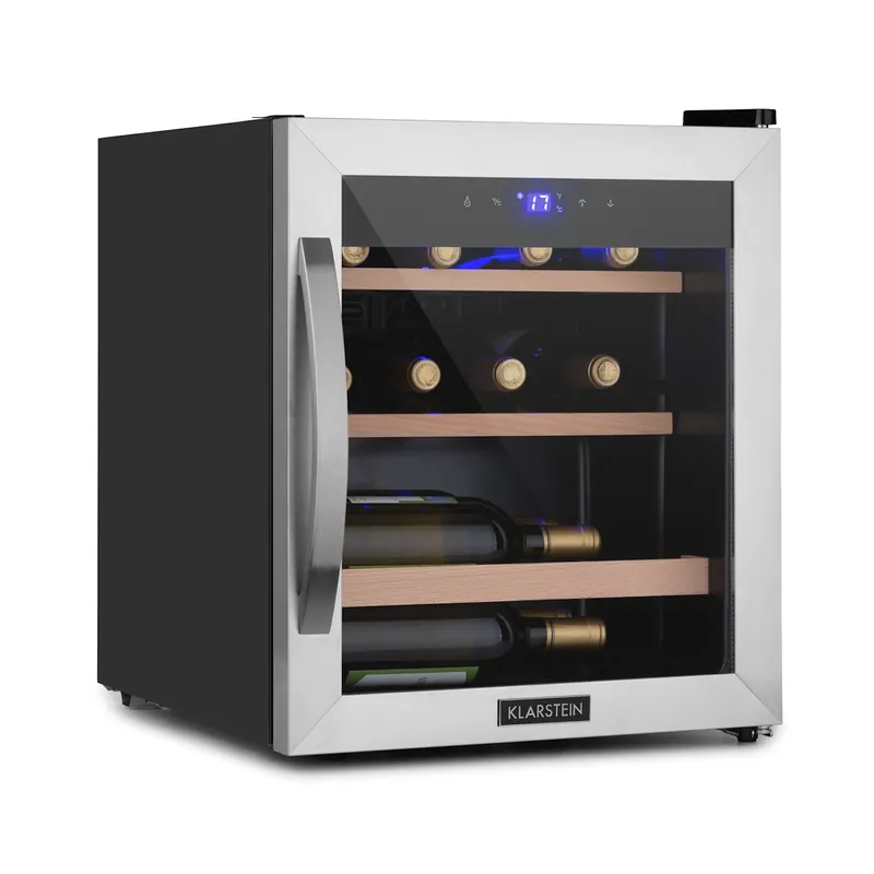 Preisknaller Vinamour 43cm 12 Flaschen Weinkühlschrank Freistehend Silber