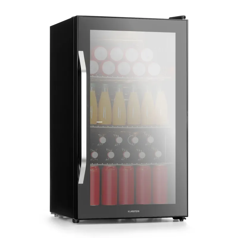 Beersafe Reflect 85cm 80L Getränkekühlschrank mit Glastür Schwarz Sonderaktion