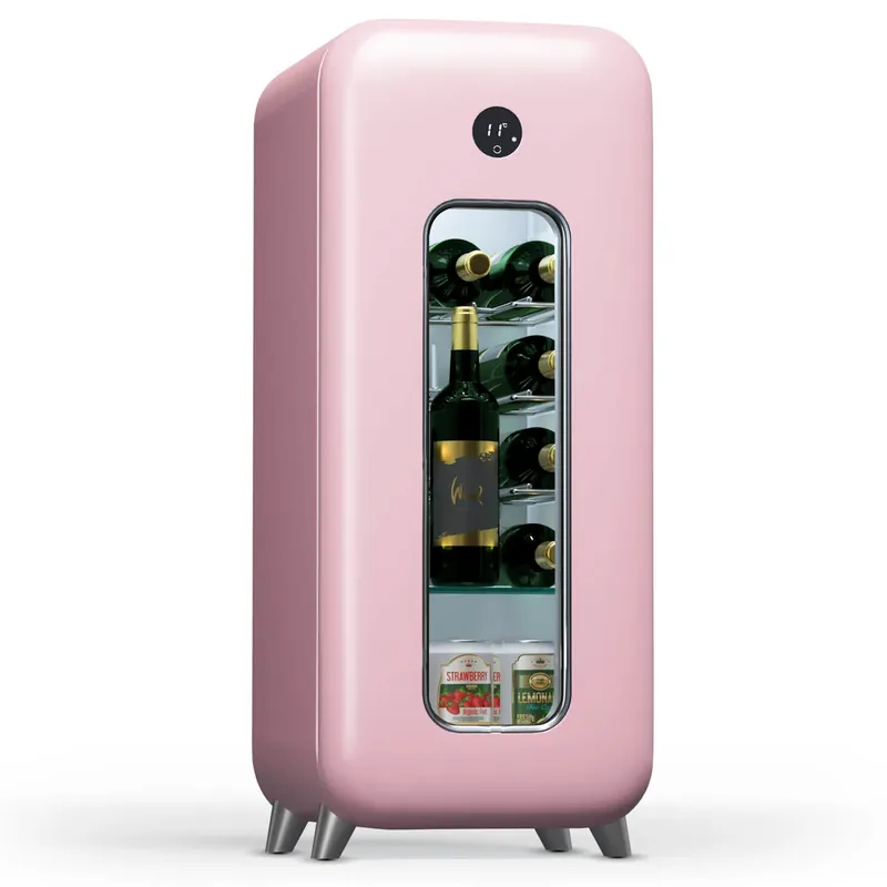 Shirley 36cm 15 Flaschen Weinkühlschrank Freistehend Rosa Garantierte Lieferung