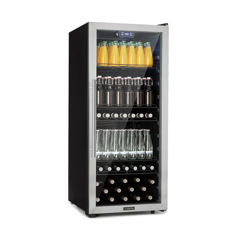 Letzte Chance Beersafe 128cm 242L Getränkekühlschrank mit Glastür Silber